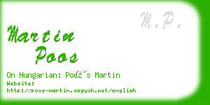 martin poos business card